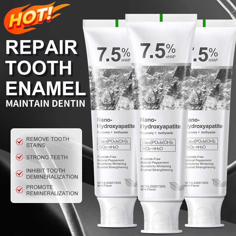 Remineralizing Toothpaste - 7.5% Hydroxyapatite Probiotic Whitening Toothpaste Enamel