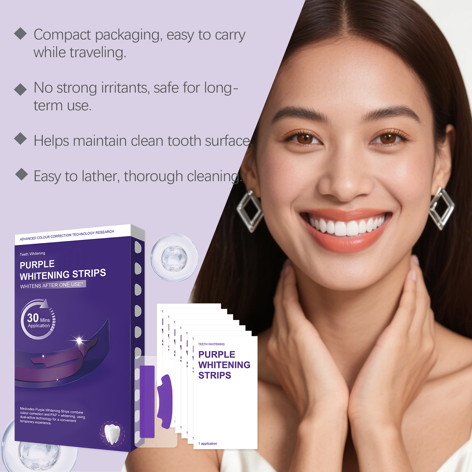Purple Teeth Whitening Strips  - огляд і ціна Teeth Whitening Quick