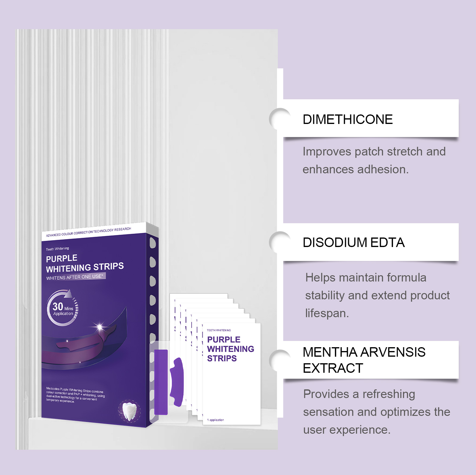 Purple Teeth Whitening Strips  - огляд і ціна Teeth Whitening Quick