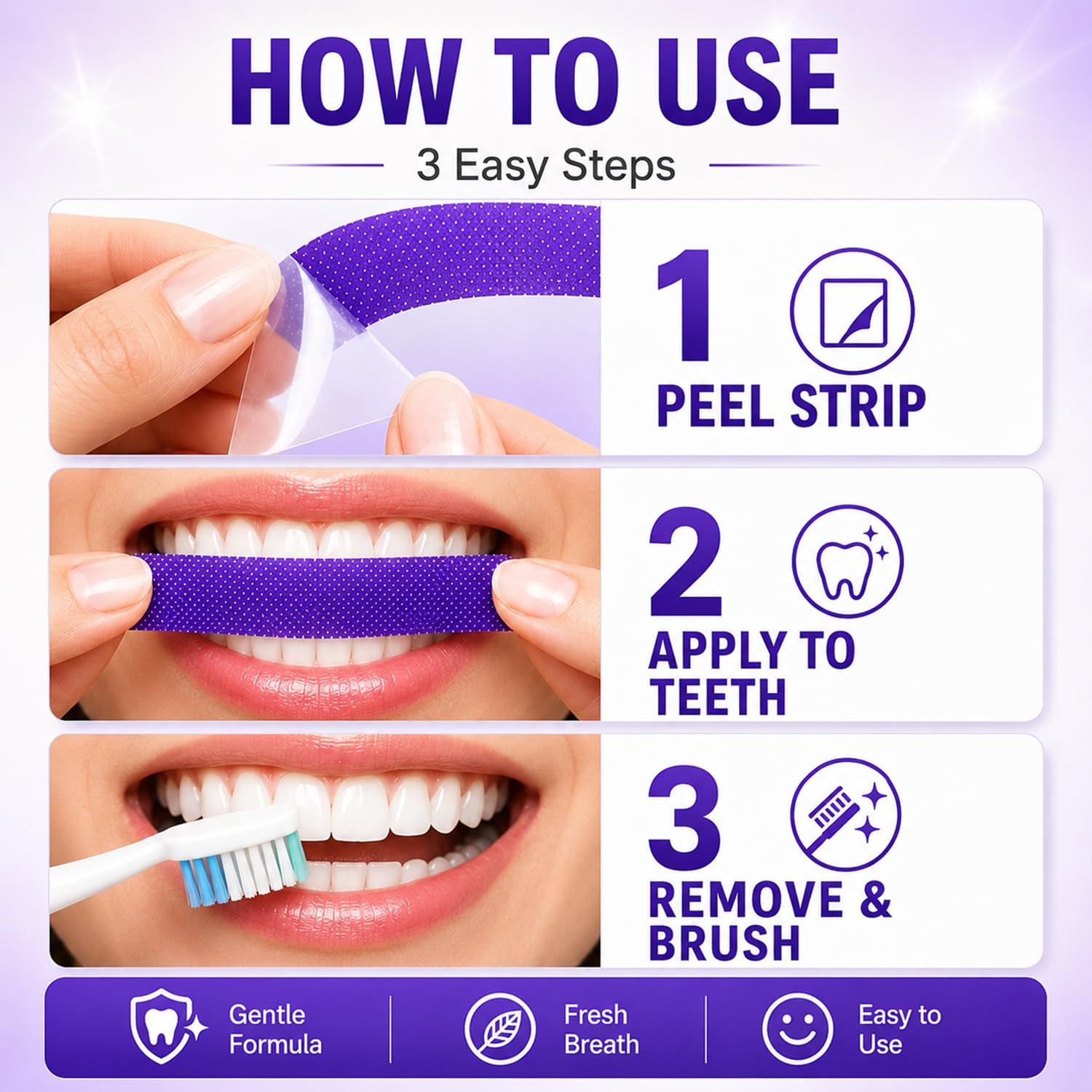 Purple Teeth Whitening Strips  - огляд і ціна Teeth Whitening Quick