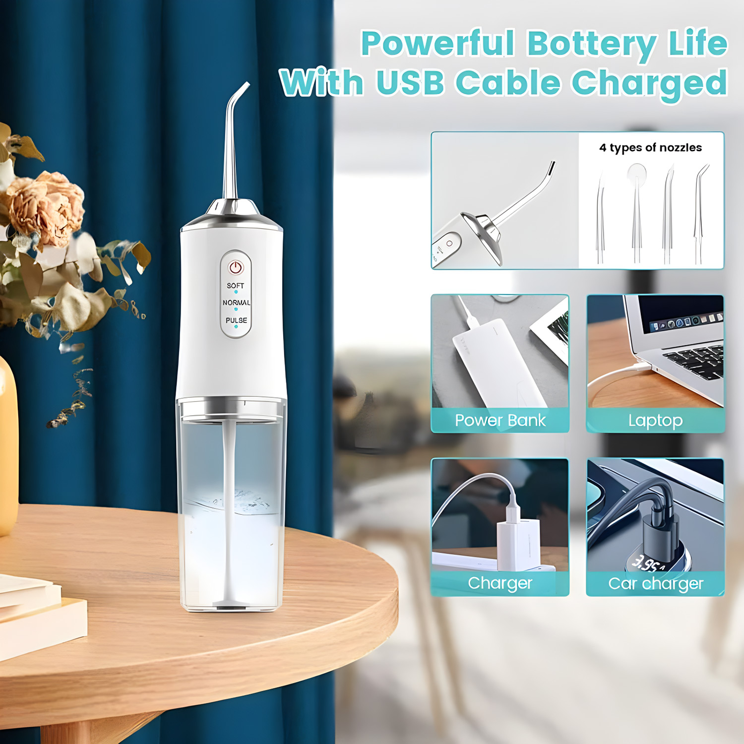 Portable Oral Irrigator USB Re - огляд і ціна Water Flosser Cordless